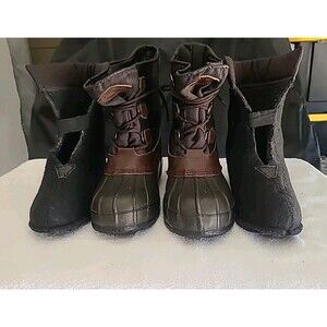 LakeNTrail Men Leather Thermolite Wool Sock Steel Shank Boots sz 10 Snow Cold